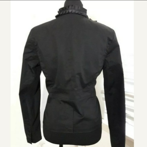 Kenar Black Ruffle Front Blazer Jacket Size Small - Picture 2 of 8